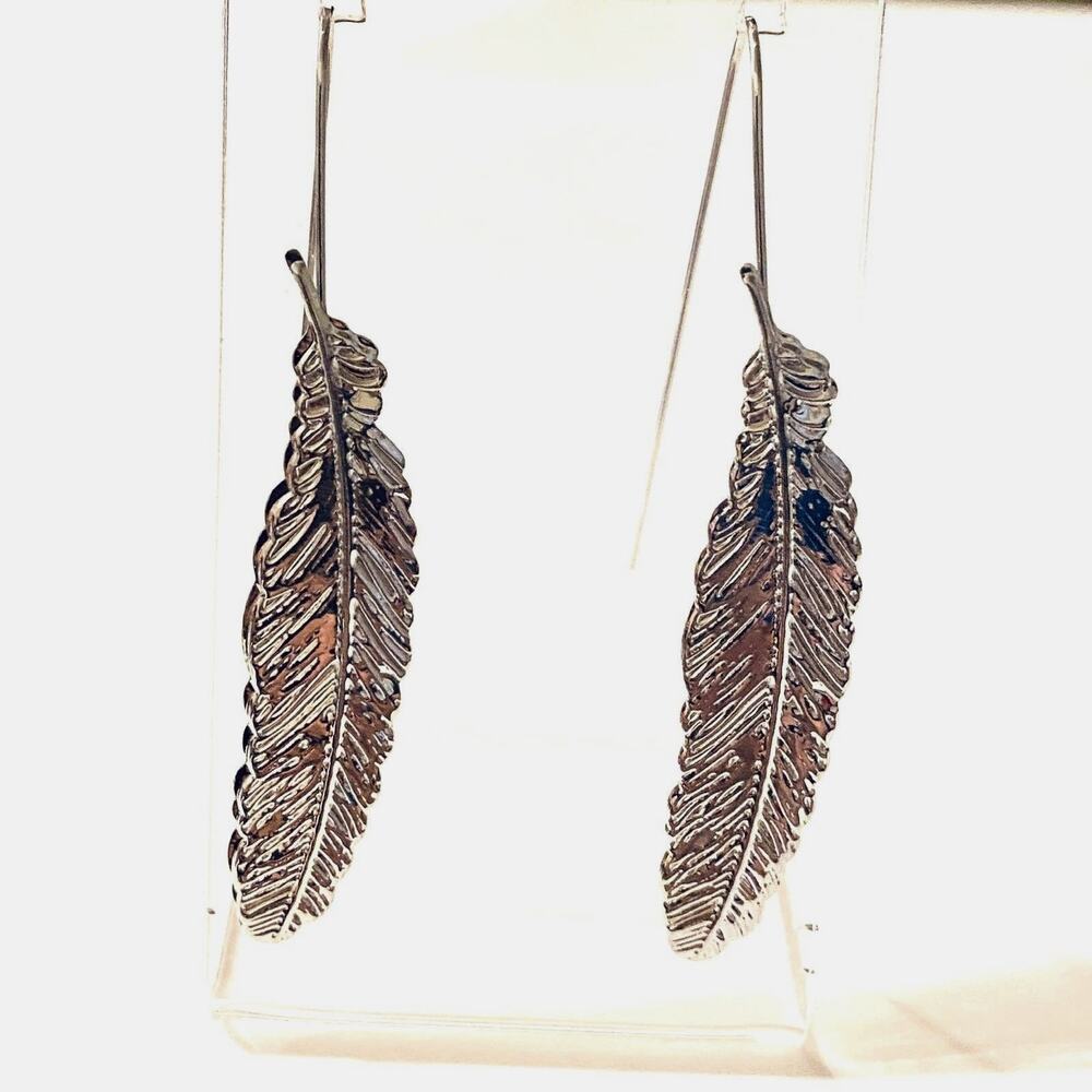 Feather Fish Hook Earrings